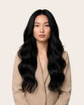 Dani Steel Obsidian Ultra Thin Weft hair extensions — front view — Straight product