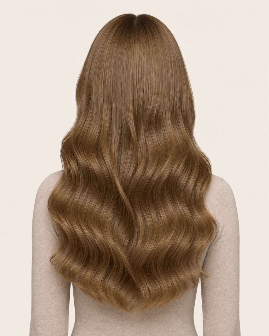 Dani Steel Rustic Vanilla Butterfly Weft hair extensions — rear view — Straight product