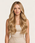 Dani Steel Honey Vanilla Balayage Ultra Thin Weft hair extensions — front view — Straight product