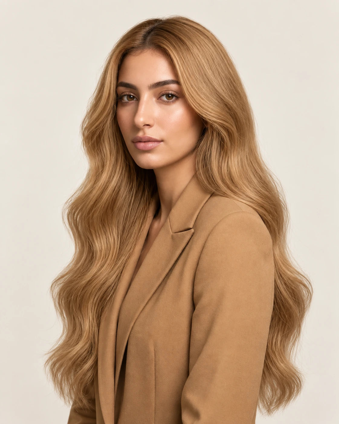 Dani Steel Summer Sun Butterfly Weft hair extensions — front view — Natural Wave product