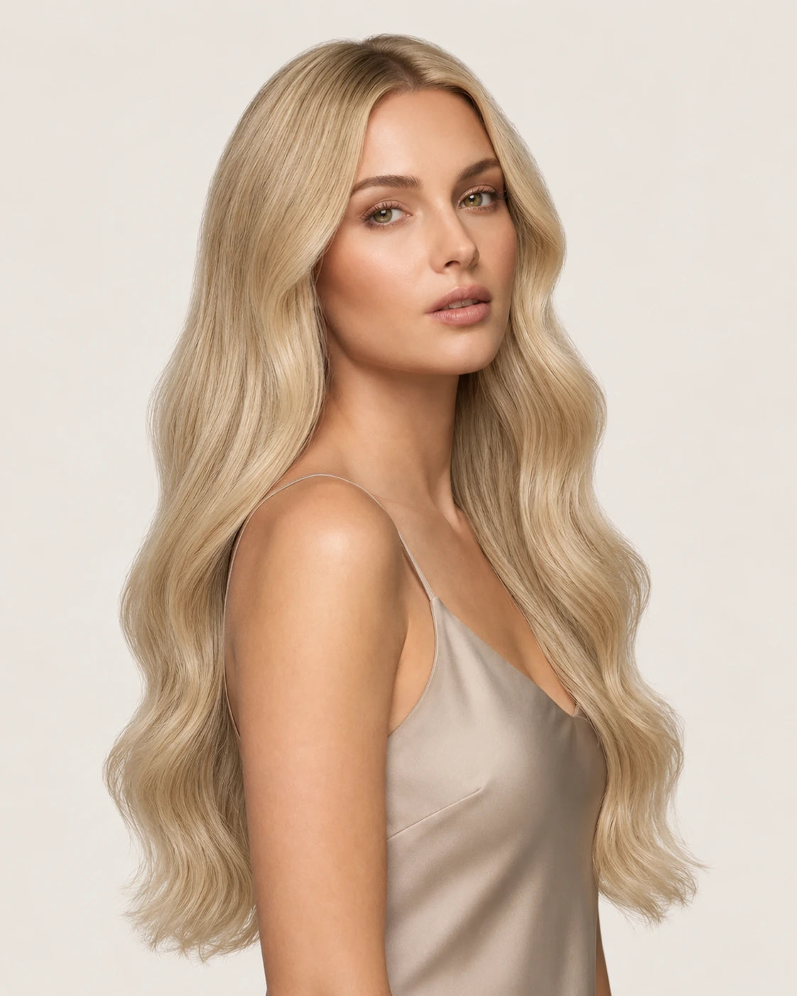 Dani Steel Golden Hour Balayage Butterfly Weft hair extensions — front view — Straight product