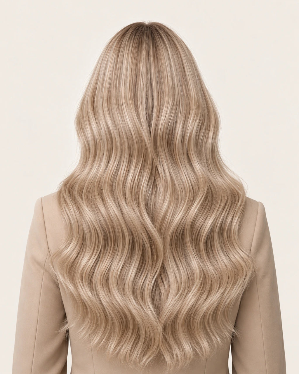 Dani Steel Classic Mist Butterfly Weft hair extensions — rear view — Straight product