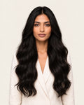 Dani Steel Midnight Butterfly Weft hair extensions — front view — Straight product
