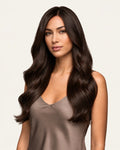 Dani Steel Dark Espresso Butterfly Weft hair extensions — front view — Straight product