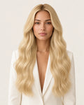 Dani Steel Buttercream Butterfly Weft hair extensions — front view — Straight product