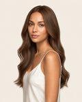 Dani Steel Mocha Butterfly Weft hair extensions — front view — Natural Wave product