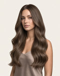 Dani Steel Premium Tobacco Butterfly Weft hair extensions — front view — Straight product