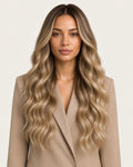 Dani Steel Honey Pearl Balayage Butterfly Weft hair extensions — front view — Straight product