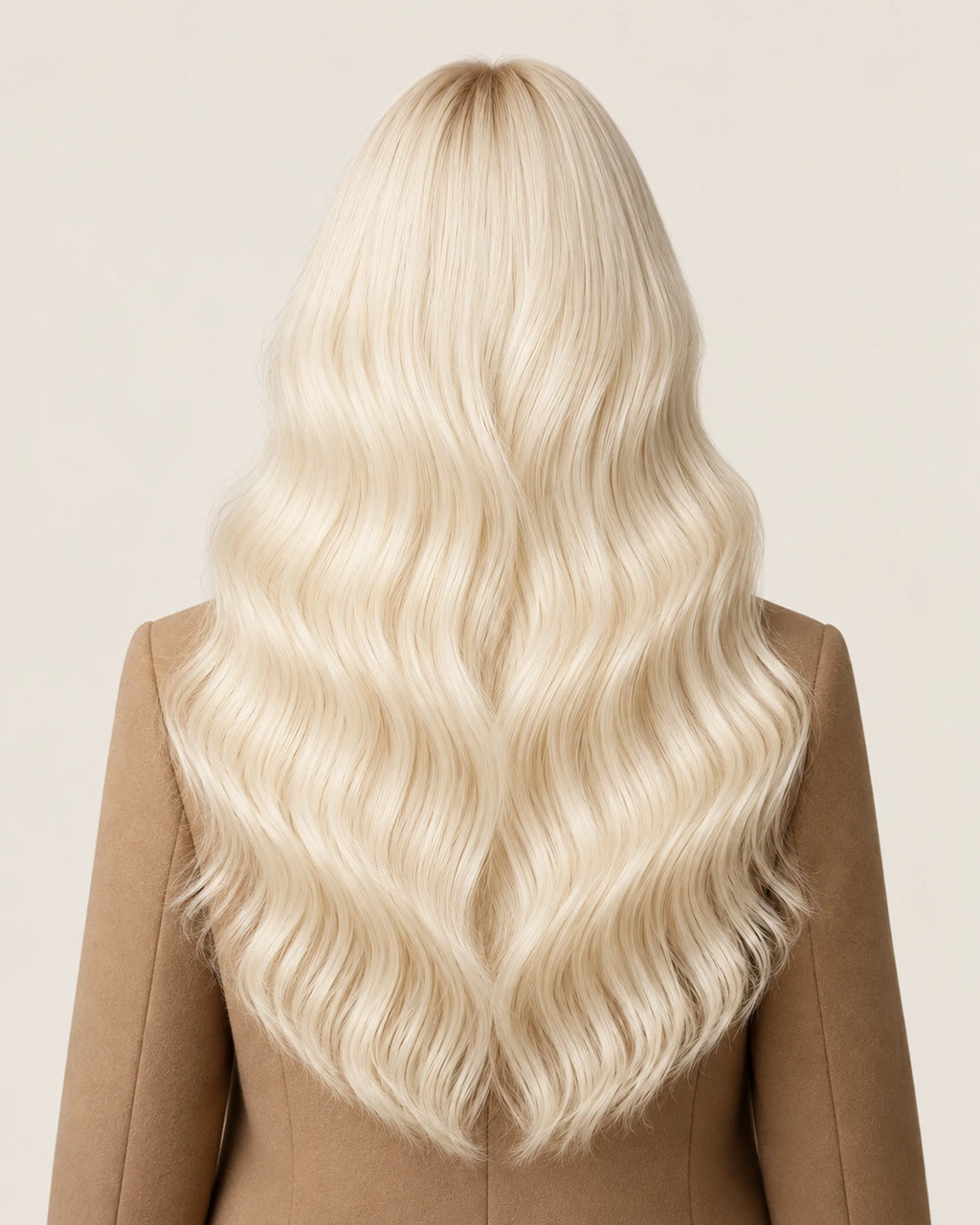 Dani Steel Arctic Blonde Butterfly Weft hair extensions — rear view — Straight product
