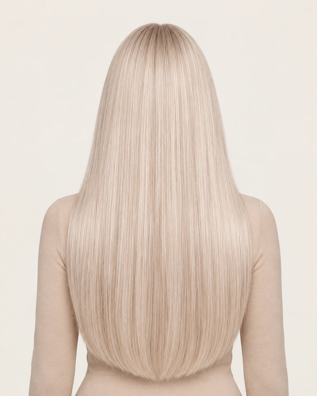 Dani Steel Cool Cotton Candy Butterfly Weft hair extensions — rear view — Natural Wave product