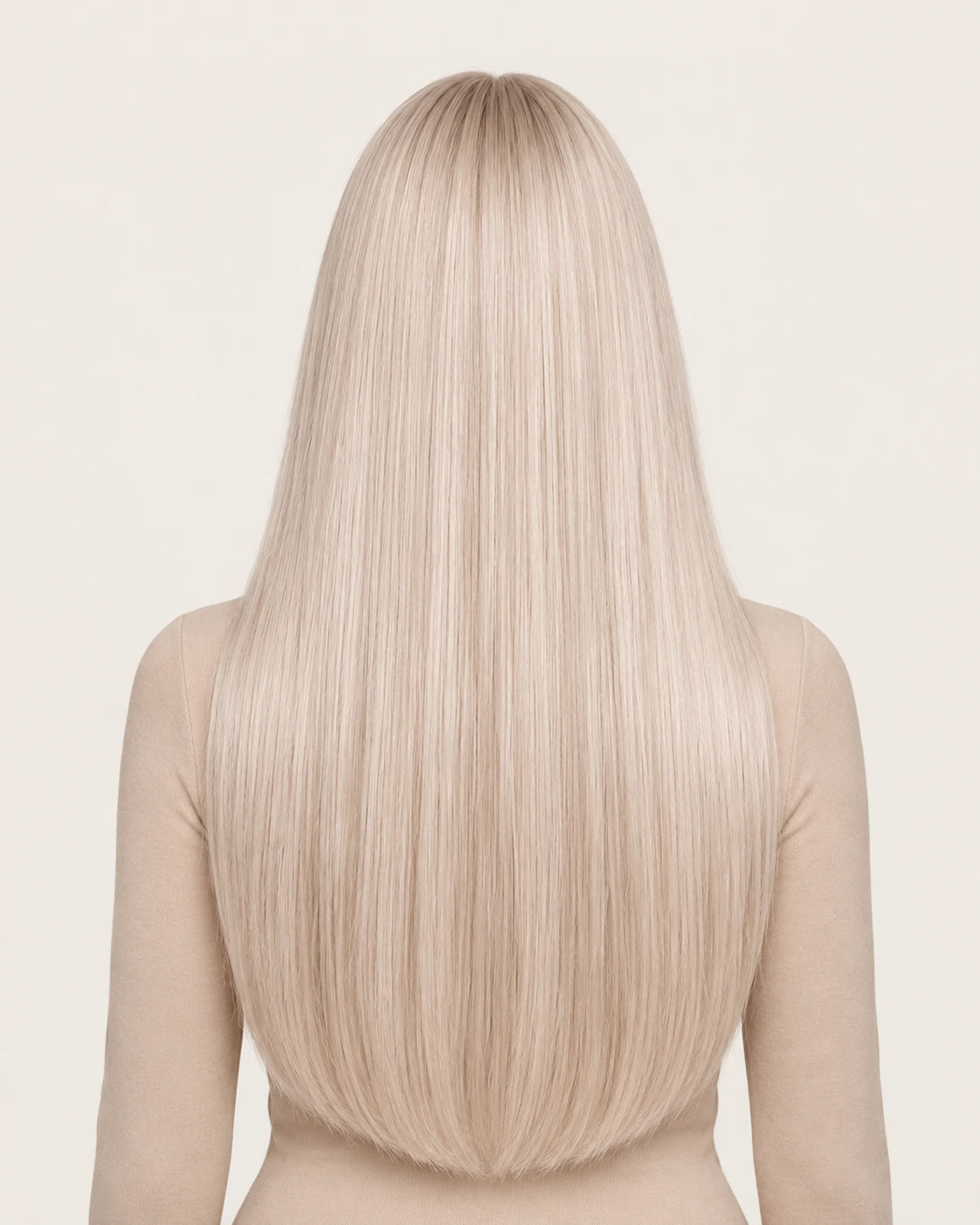 Dani Steel Cool Cotton Candy Ultra Thin Weft hair extensions — rear view — Straight product