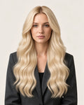 Dani Steel Iconic Platinum Ultra Thin Weft hair extensions — front view — Straight product