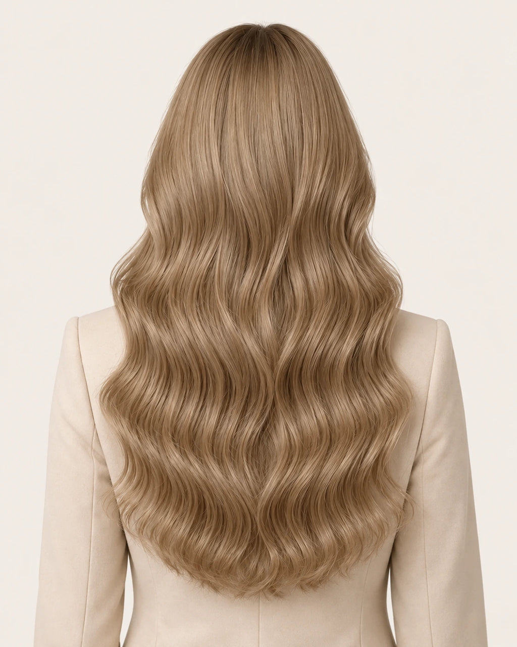 Dani Steel Honey Glaze Butterfly Weft hair extensions — rear view — Straight product