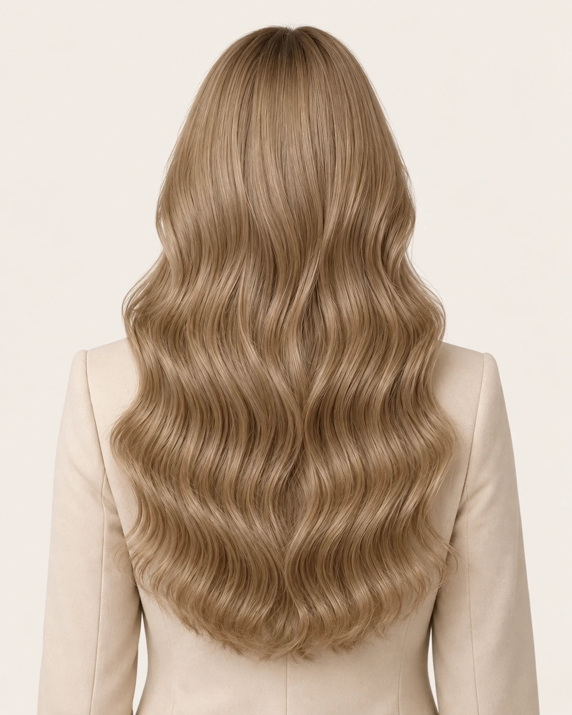 Dani Steel Honey Glaze Butterfly Weft hair extensions — rear view — Straight product