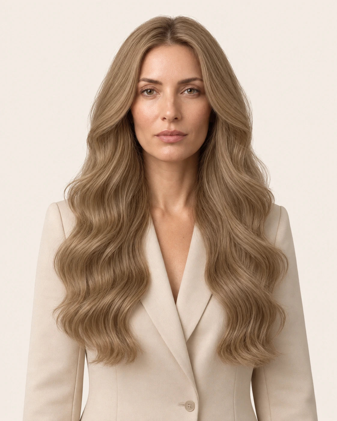 Dani Steel Honey Glaze Ultra Thin Weft hair extensions — front view — Straight product