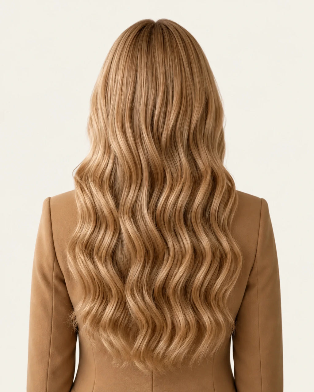 Dani Steel Golden Wheat Butterfly Weft hair extensions — rear view — Straight product