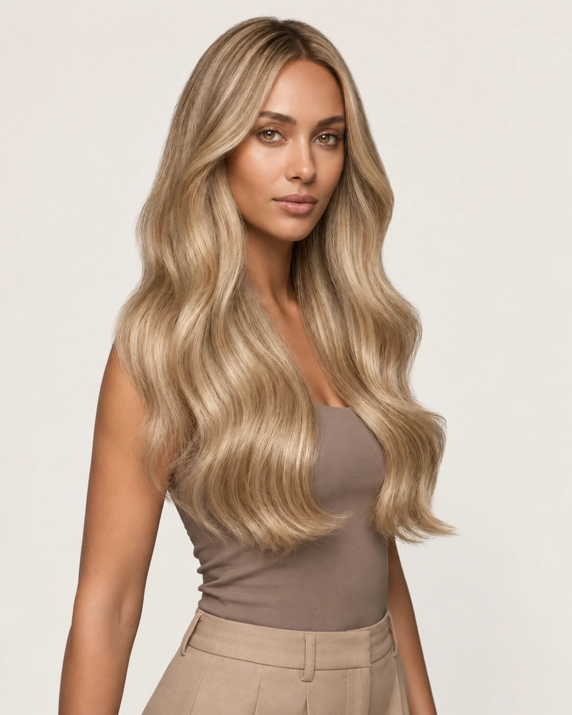 Dani Steel Glow Balayage Butterfly Weft hair extensions — front view — Straight product
