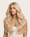 Dani Steel Iced Honey Fusion Ultra Thin Weft hair extensions — front view — Straight product