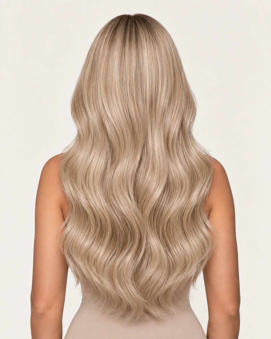 Dani Steel Miami Fusion Butterfly Weft hair extensions — rear view — Natural Wave product