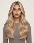 Dani Steel Golden Fusion Butterfly Weft hair extensions — front view — Natural Wave product