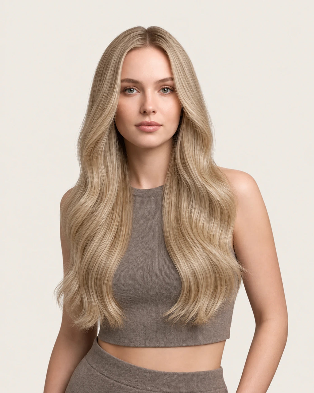 Dani Steel Vanilla Fusion Butterfly Weft hair extensions — front view — Natural Wave product