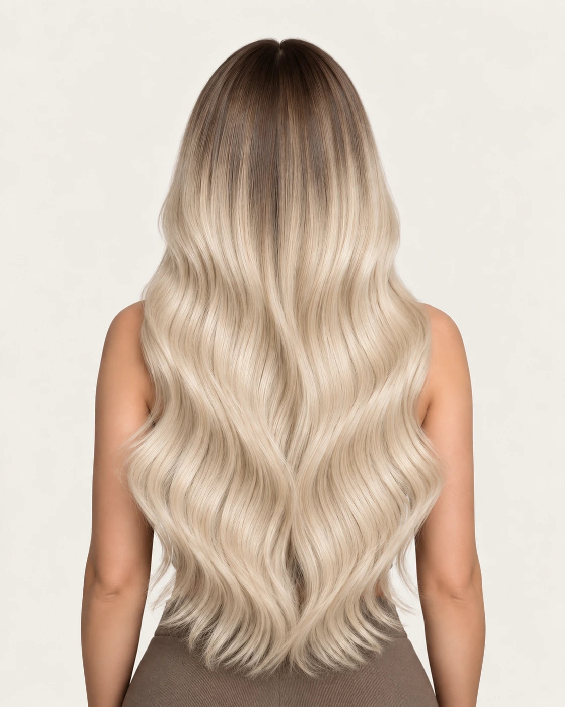 Dani Steel Scandinavian Shadow Butterfly Weft hair extensions — rear view — Straight product