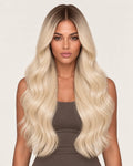 Dani Steel Arctic Shadow Butterfly Weft hair extensions — front view — Natural Wave product