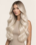 Dani Steel Cool Cotton Candy Shadow Butterfly Weft hair extensions — front view — Straight product